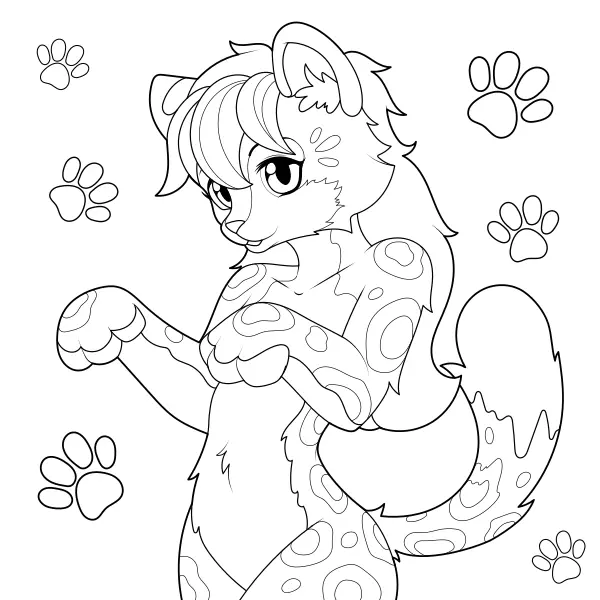 Leopard Girl | Online coloring pages for kids