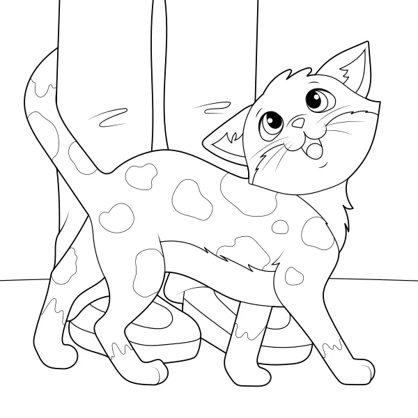 Cuddly Cat | Online coloring pages for kids