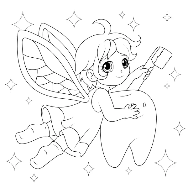 Tooth Fairy | Online coloring pages for kids
