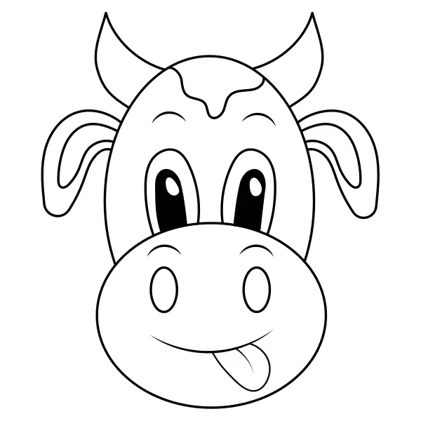 Cow head | Online coloring pages for kids