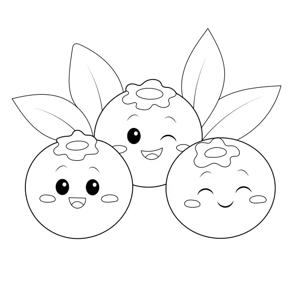 Blueberries | Online coloring pages for kids