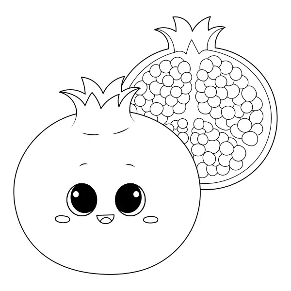 Pomegranade | Online coloring pages for kids