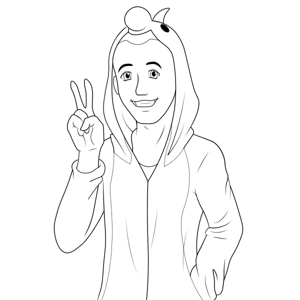 Guy in jumpsuit | Online coloring pages for kids