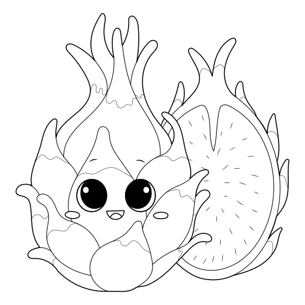 Dragon Fruit | Online coloring pages for kids