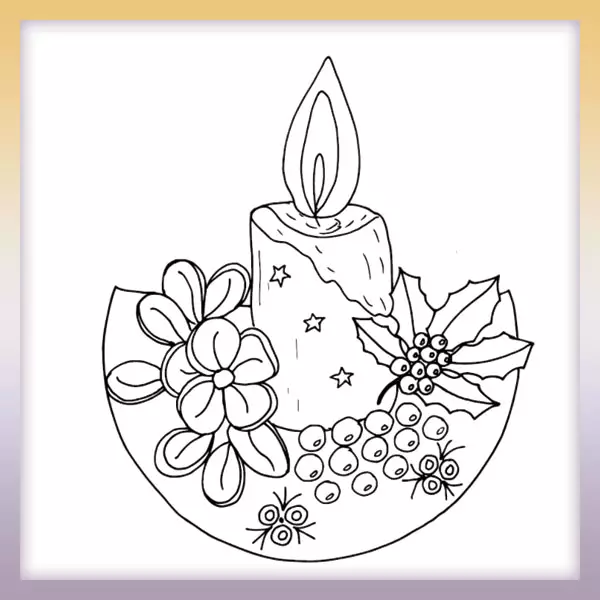 Advent candle - Online coloring page