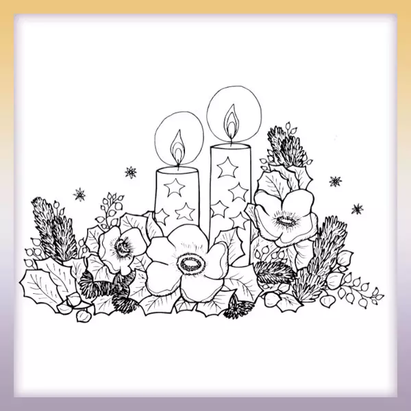 Advent candles - Online coloring page