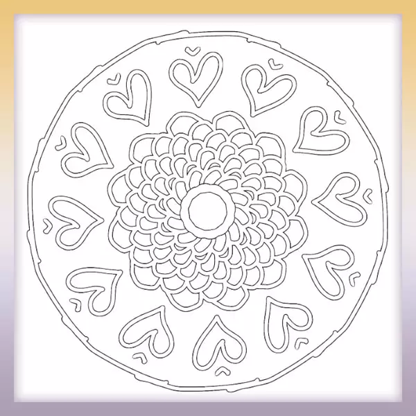 Mandala - heart - Online coloring page