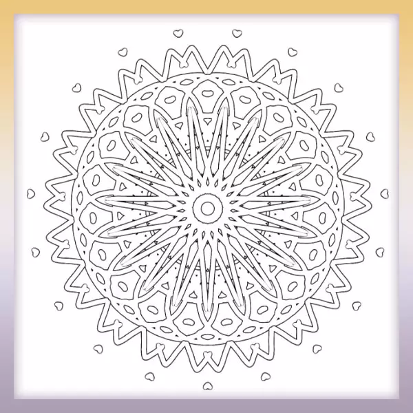 Mandala with hearts - Online coloring page