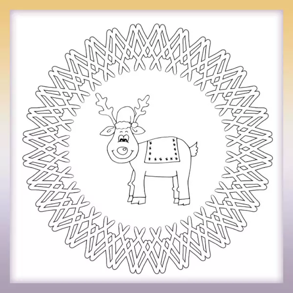 Mandala - Reindeer - Online coloring page