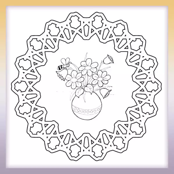 Mandala - bouquet of flowers - Online coloring page