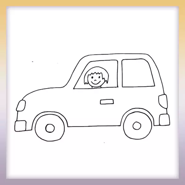 Toy car - Online coloring page