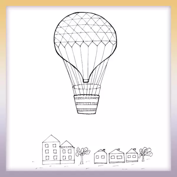 Hot-air baloon - Online coloring page