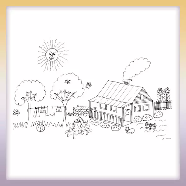 Cottage - Online coloring page
