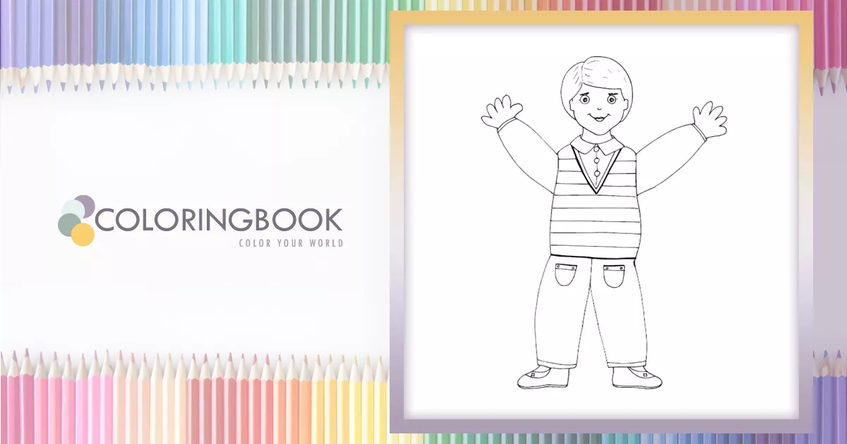 Boy in a sweater – Coloringbook.pics