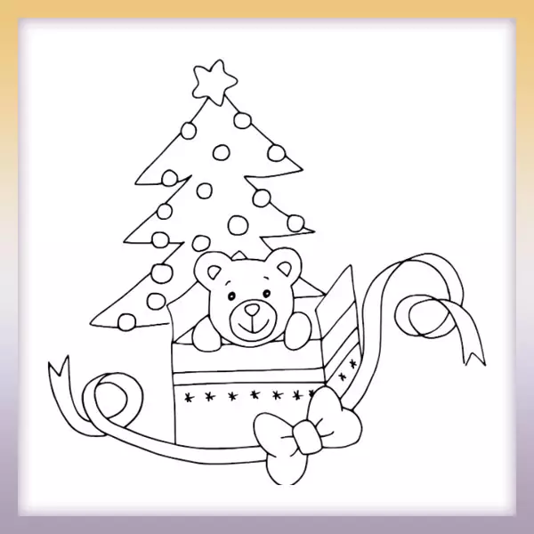 Gift under the tree - Online coloring page