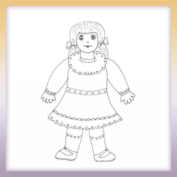 Girl in the dress - Online coloring page