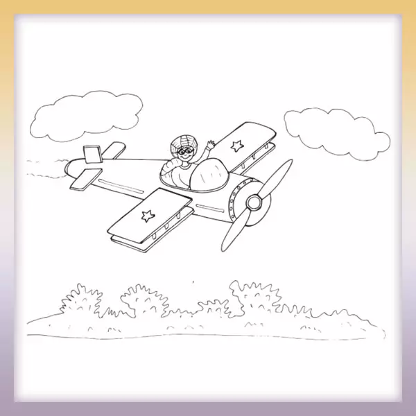Biplane - Online coloring page