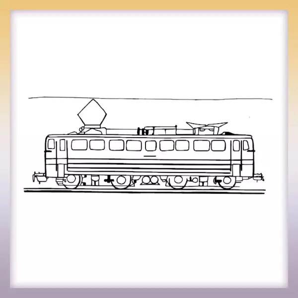 Electric locomotive - Online coloring page