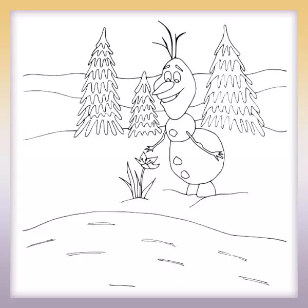 Snowman Olaf - Frozen - Online coloring page