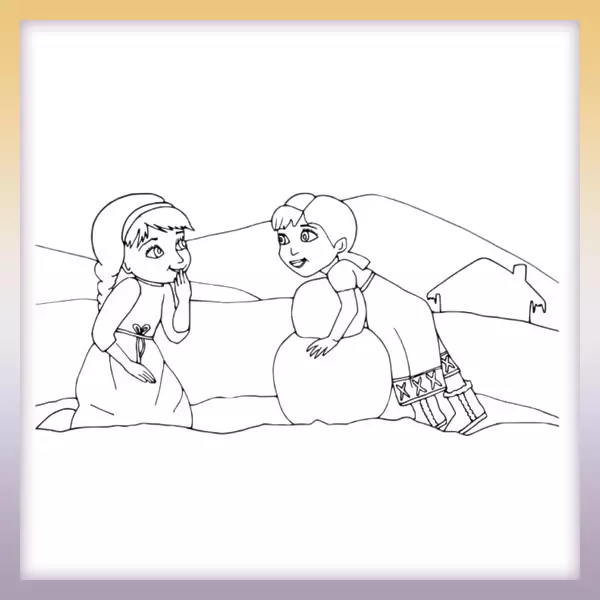 Anna and Elza - Frozen - Online coloring page