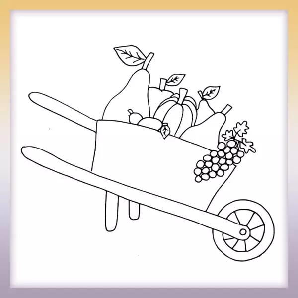 Barrow with fruit - Online coloring page