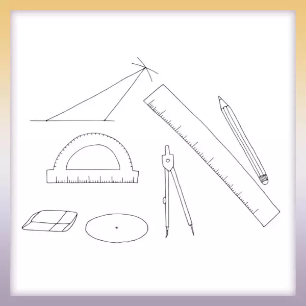 Geometric tools - Online coloring page