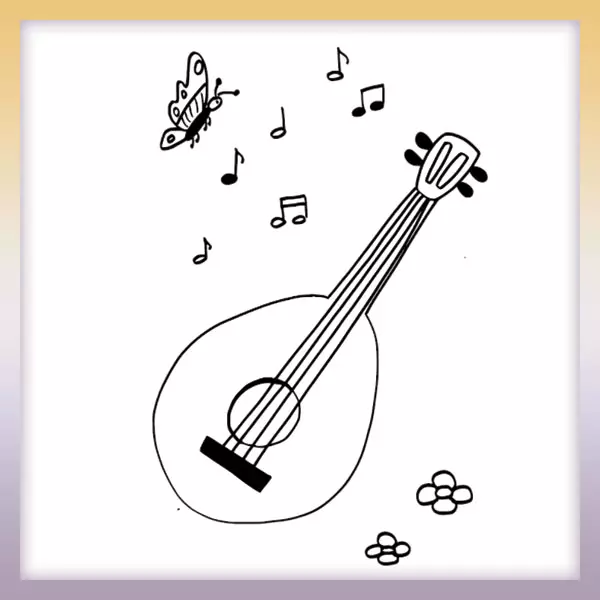 Guitar - Online coloring page