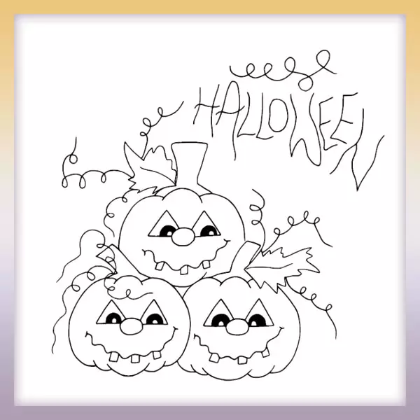 Halloween pumpkins - Online coloring page