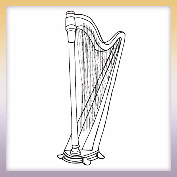 Harp - Online coloring page