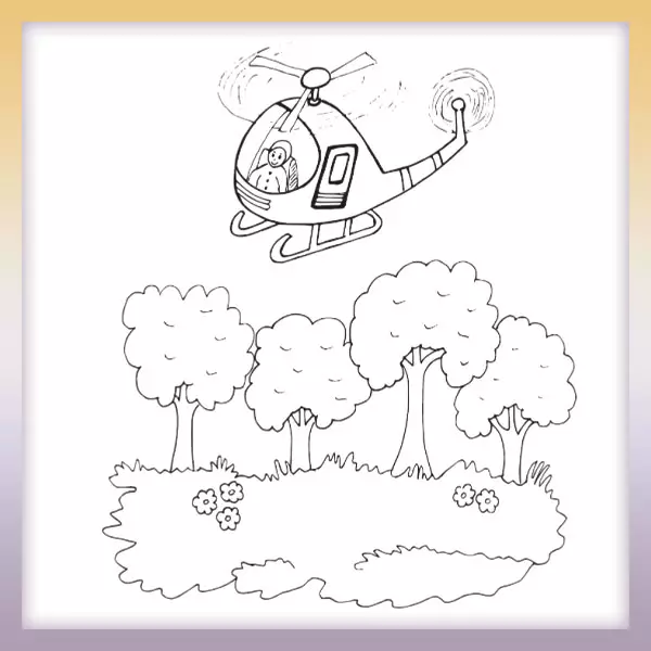 Helicopter - Online coloring page