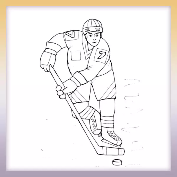 Hockey player - Online coloring page