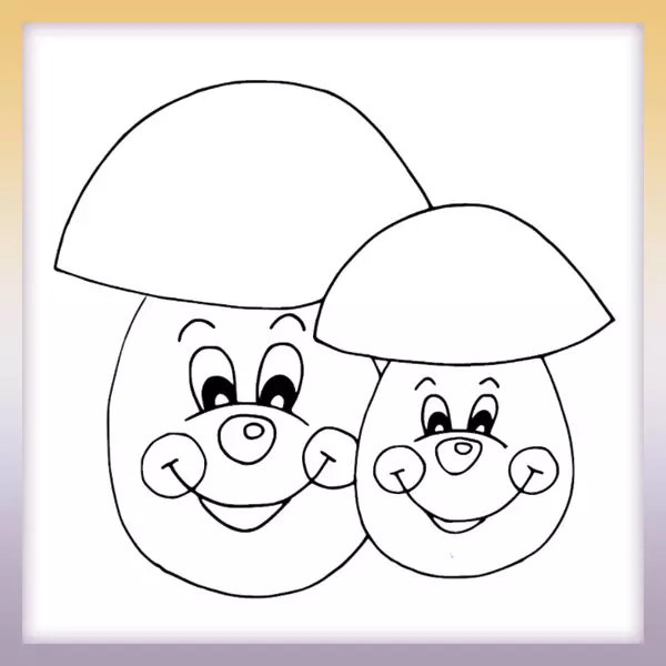 Mushrooms - Online coloring page