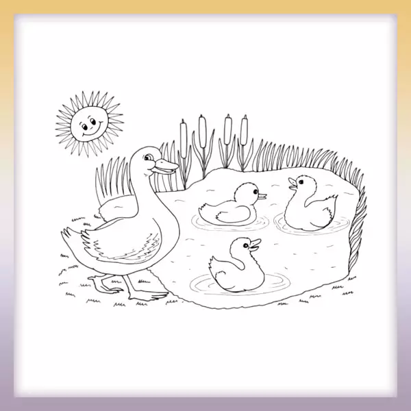 Geese and geese - Online coloring page