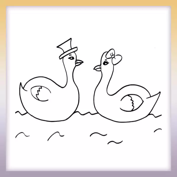 Geese - Online coloring page