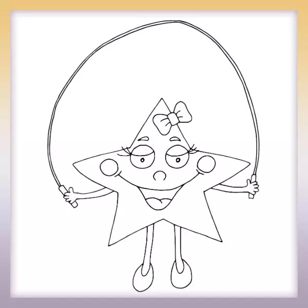 Star with skipping rope - Online coloring page