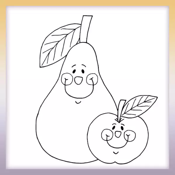 Apple and pear - Online coloring page