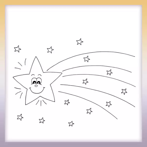 Comet with stars - Online coloring page