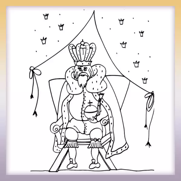 King on the throne - Online coloring page