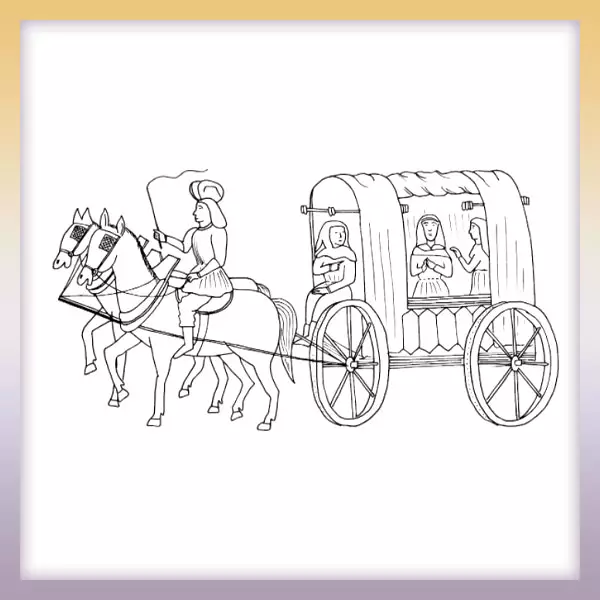 Royal carriage - Online coloring page