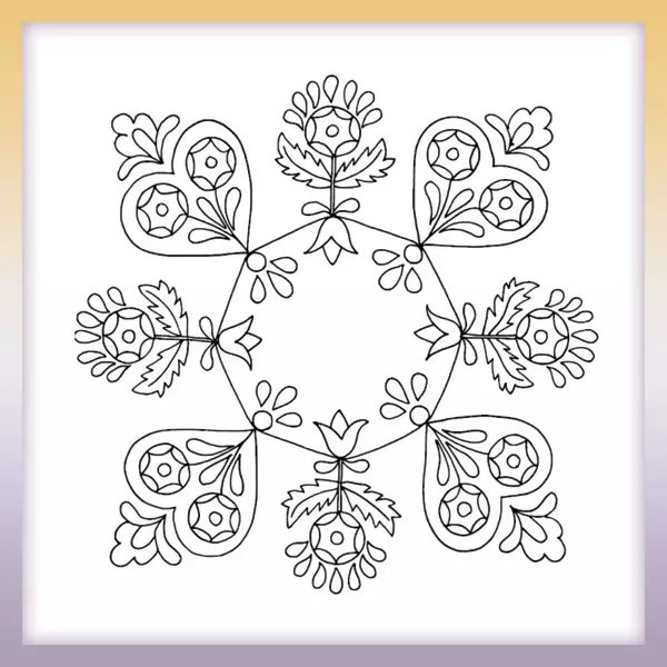 Floral ornament - Online coloring page