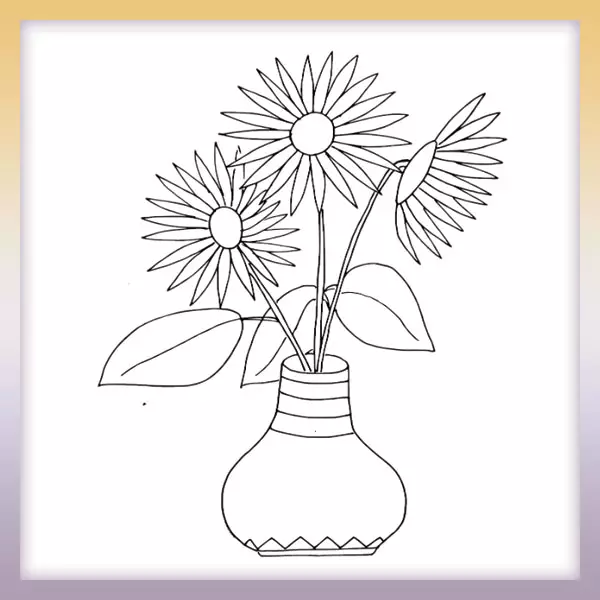Flowers in a vase - Online coloring page
