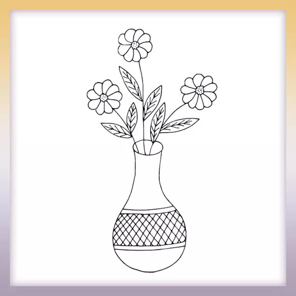 Flowers in a vase - Online coloring page