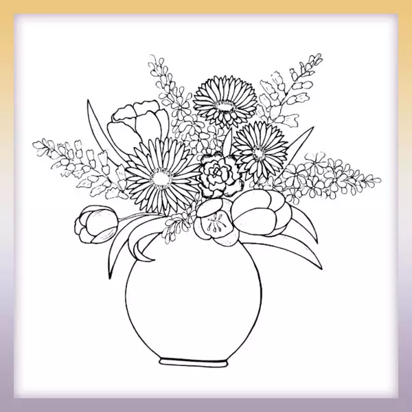 Bouquet in a vase - Online coloring page