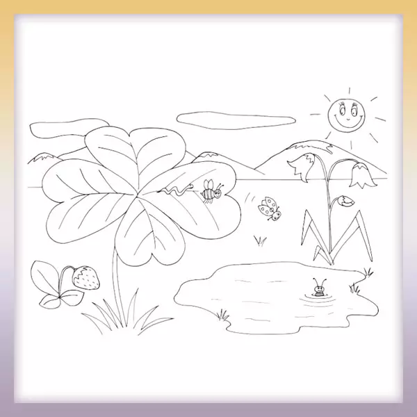 Summer in the meadow - Online coloring page