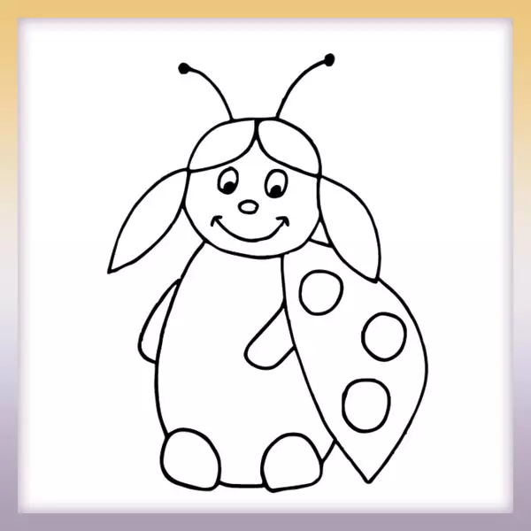 Ladybug with braids - Online coloring page