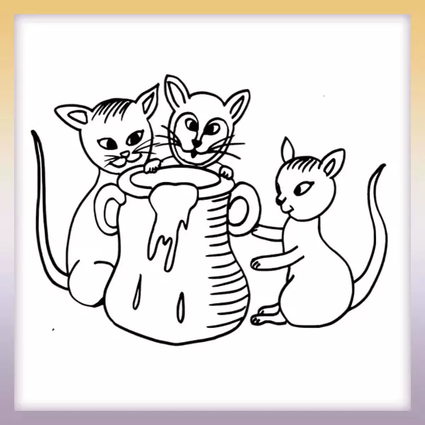 Kittens - Online coloring page