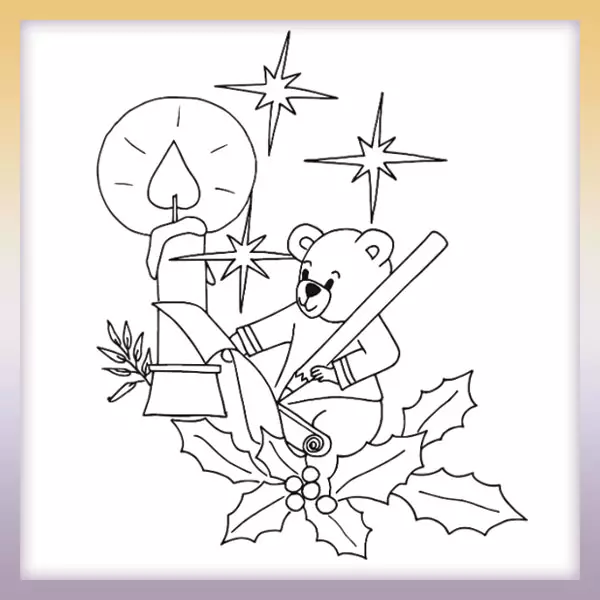Teddy writes a letter - Online coloring page