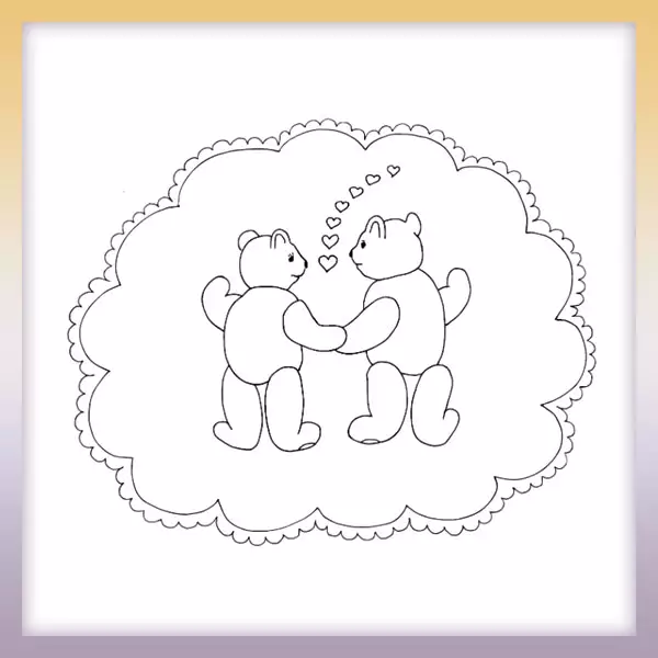 Teddy bears - Online coloring page
