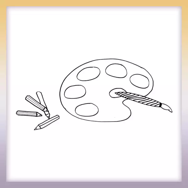 Painting palette - Online coloring page
