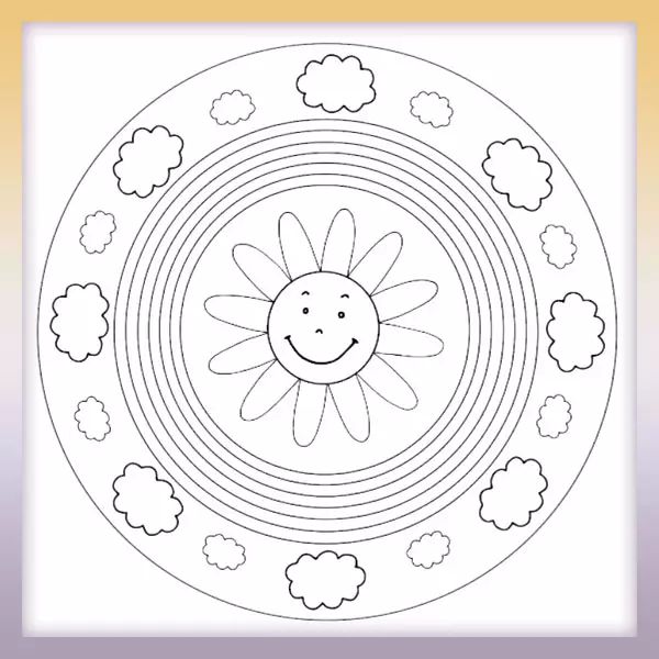 Mandala - a rainbow - Online coloring page